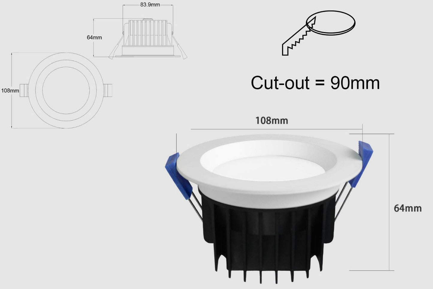 90mm Zigbee Smart Downlight Australia - EyZEE® RGB Colour