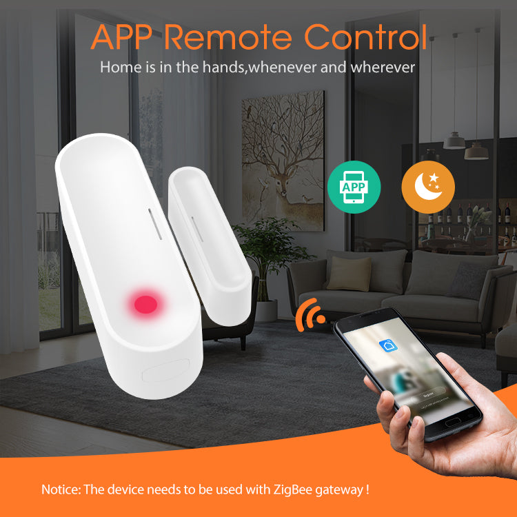 Black or White Zigbee Door Sensor | Smart Window Contact Sensor | HomeKit Compatible
