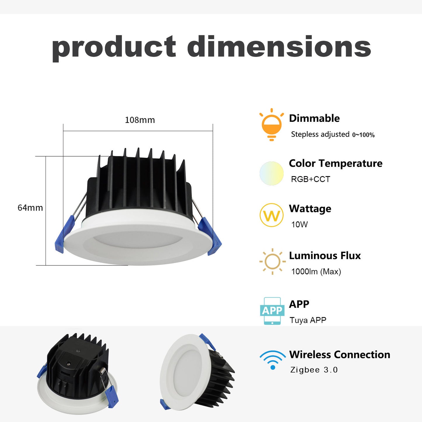 90mm Zigbee Smart Downlight Australia - EyZEE® RGB Colour