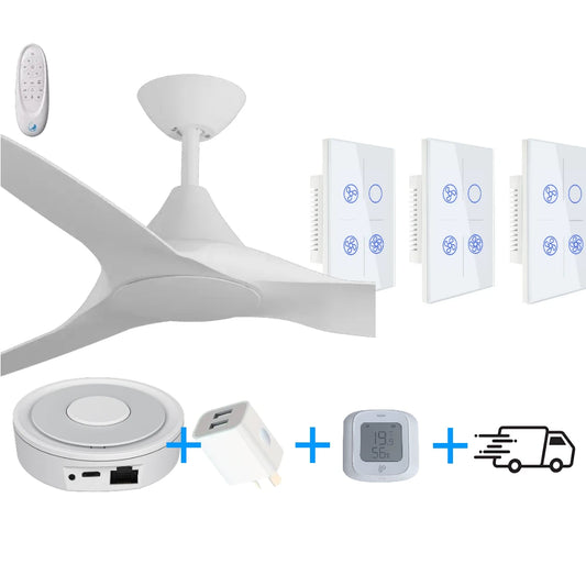 Smart DC Ceiling Fan Bundle: 3-Room Climate Control Solution with Zigbee Automation by EyZEE®