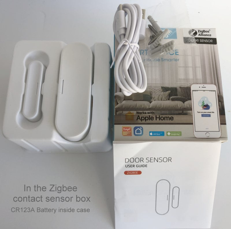 Black or White Zigbee Door Sensor | Smart Window Contact Sensor | HomeKit Compatible