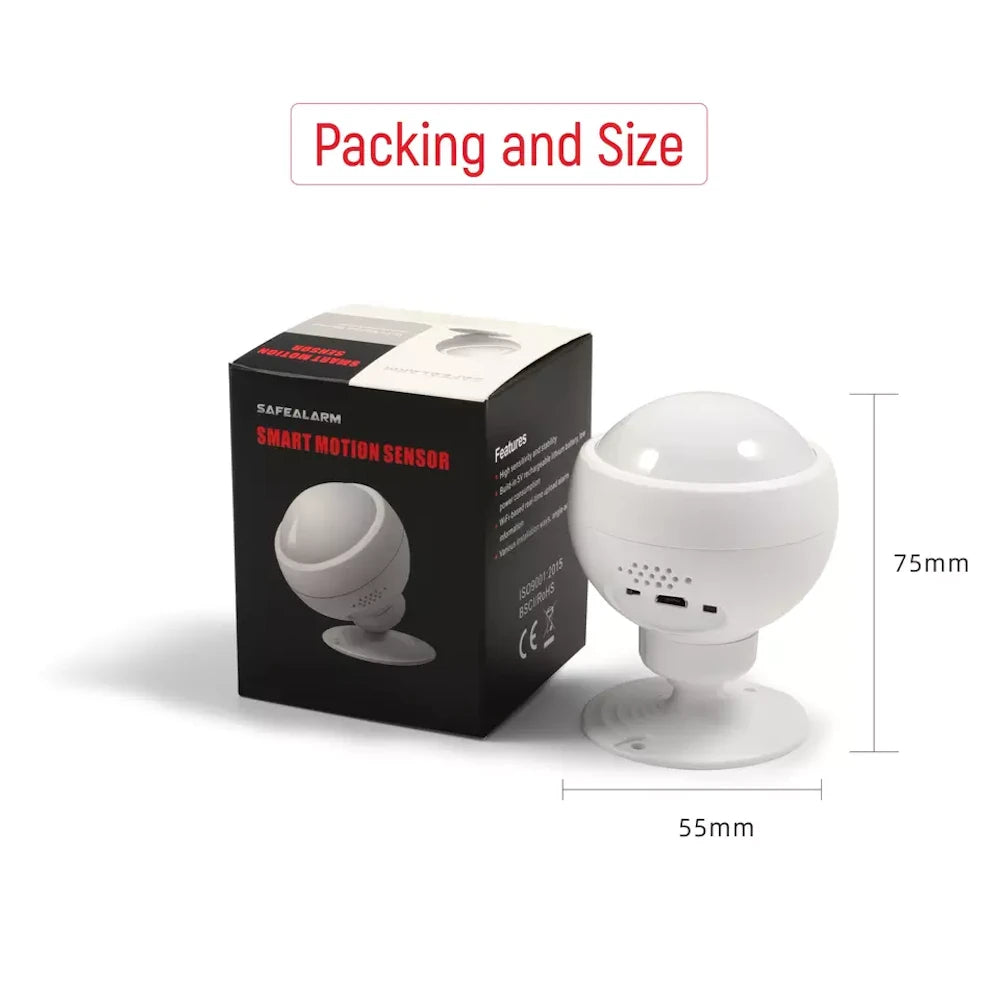 Zigbee PIR rechargeable motion sensor egg shaped