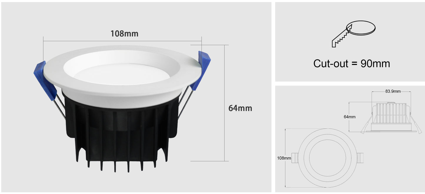 Smart colour 90mm downlight builder packs, best value