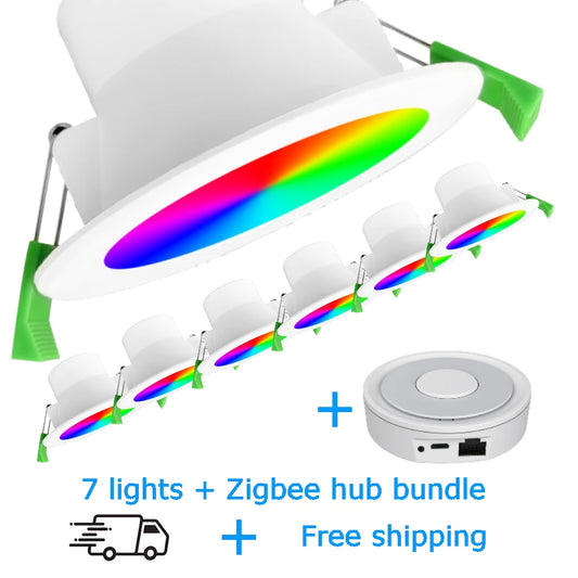 Smart Starter Kit 70mm Zigbee ceiling downlights