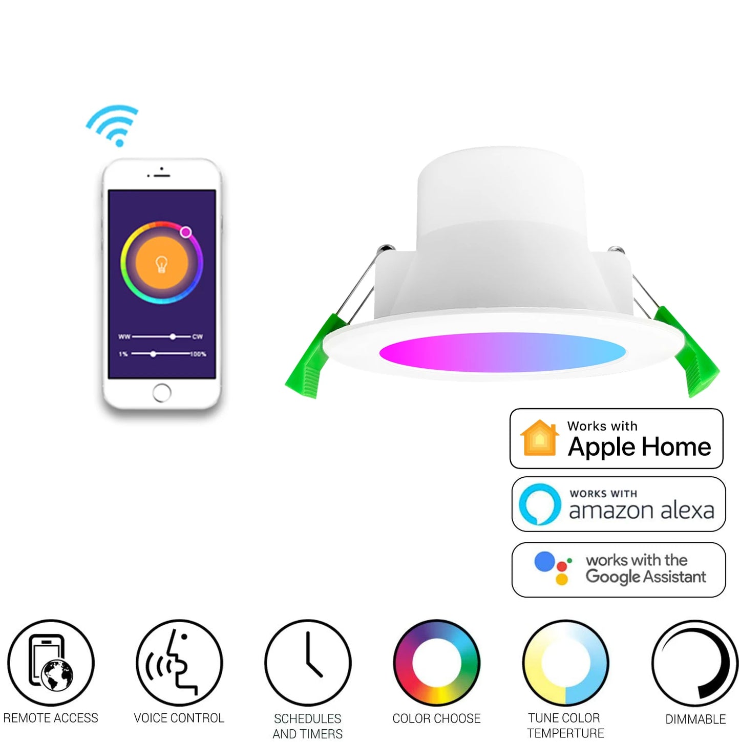 Zigbee 70mm smart downlight builder packs