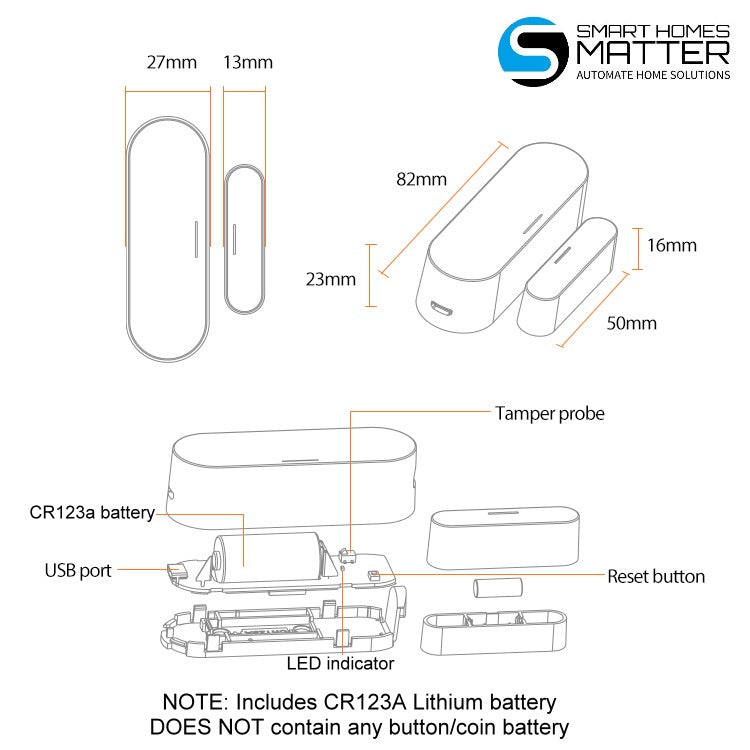 Zigbee contact/door sensor HomeKit, Alexa, Google Home