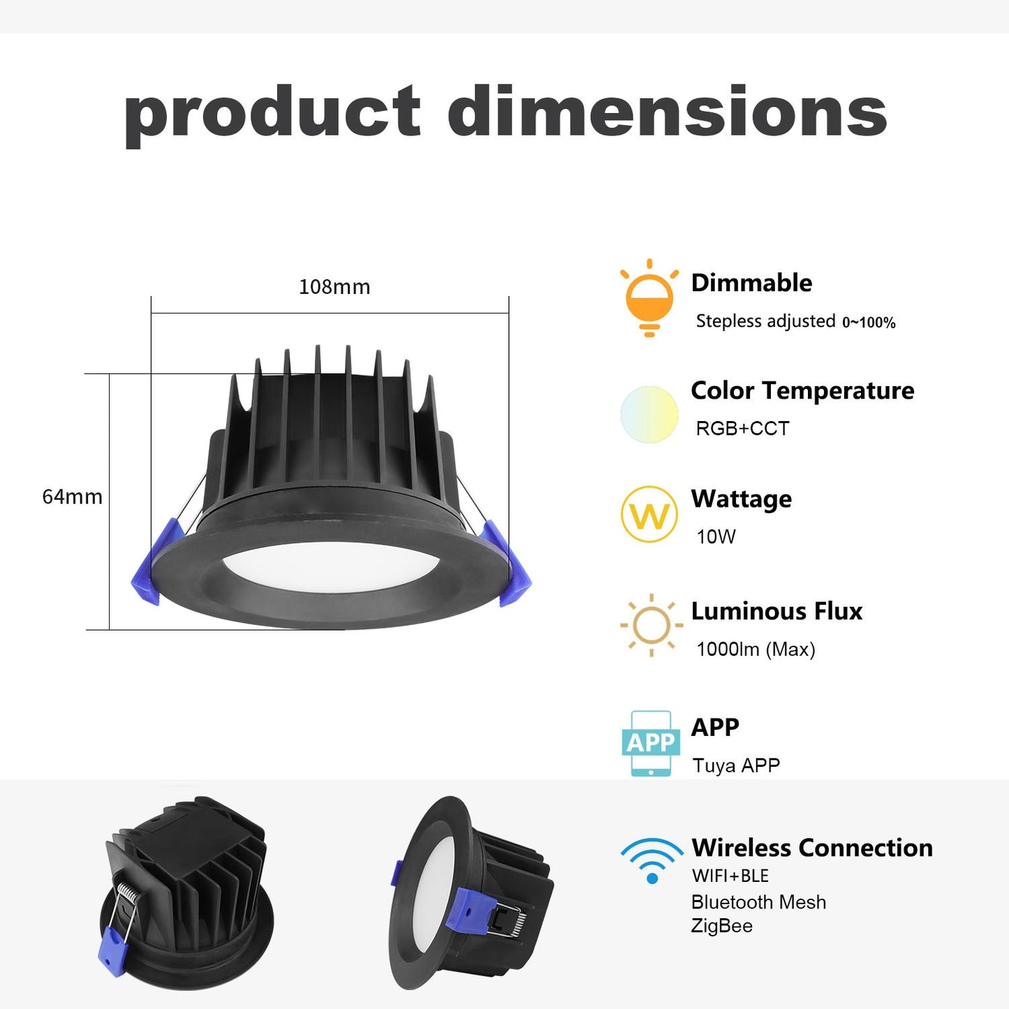 90mm Zigbee Smart Downlight Australia - EyZEE® RGB Colour